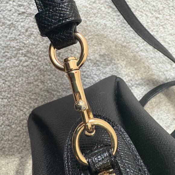 COACH Leather Mini Lillie Carryall Black With Gold Hardware Feet - Picture 5 of 7